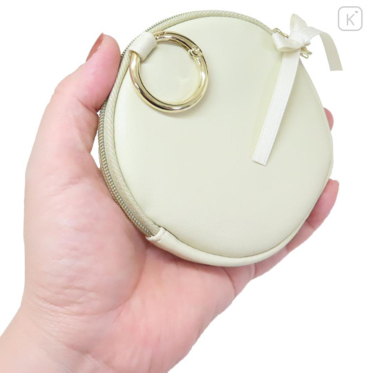 Japan Miffy Mini Pouch with Carabiner - Miffy : Dreamy Night Beige Ribbon - 2