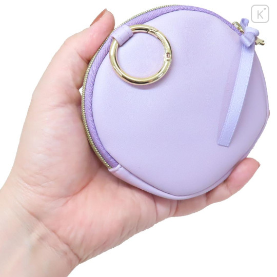 Japan Miffy Mini Pouch with Carabiner - Miffy : Dreamy Night Purple Ribbon - 2