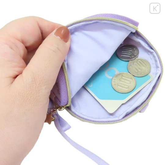 Japan Miffy Mini Pouch with Carabiner - Miffy : Dreamy Night Purple Ribbon - 3