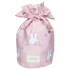 Japan Miffy Drawstring Bag - Miffy : Dreamy Night Pink Ribbon