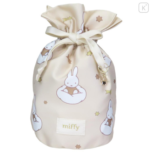 Japan Miffy Drawstring Bag - Miffy : Dreamy Night Beige Ribbon - 1