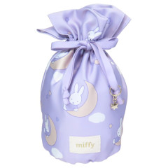 Japan Miffy Drawstring Bag - Miffy : Dreamy Night Purple Ribbon