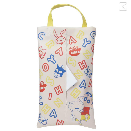 Japan Crayon Shin-chan Car Tissue Holder - Shinnosuke Nohara & Shiro : Beige - 1