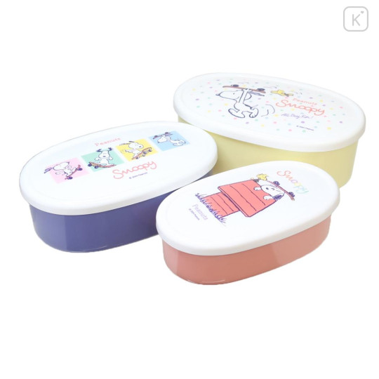 Japan Peanuts Nesting Food Storage Container Set - Snoopy : Skateboard - 1
