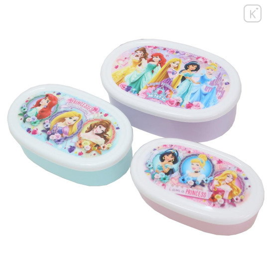 Japan Disney Nesting Food Storage Container Set - Disney Princess - 1