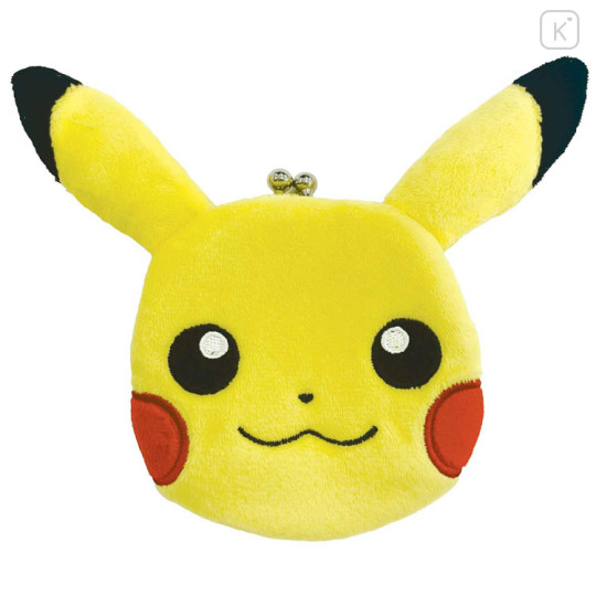 Japan Pokemon Gamaguchi Mascot Coin Case - Pikachu : Face Smile - 1