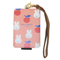 Japan Miffy Pass Case Card Holder - Miffy : Fruits Apple Pink