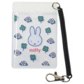 Japan Miffy Pass Case Card Holder with Coil - Miffy : Clover Pop Flower - 1