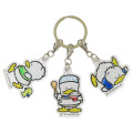 Japan Sanrio Acrylic Keychain 3 Charm - Pekkle : 35th Anniversary Rice - 1