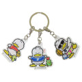 Japan Sanrio Acrylic Keychain 3 Charm - Pekkle : 35th Anniversary Relax - 1