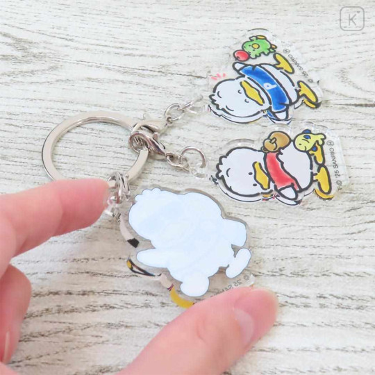 Japan Sanrio Acrylic Keychain 3 Charm - Pekkle : 35th Anniversary Relax - 2