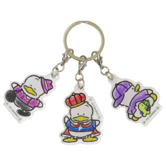 Japan Sanrio Acrylic Keychain 3 Charm - Pekkle : 35th Anniversary Crown