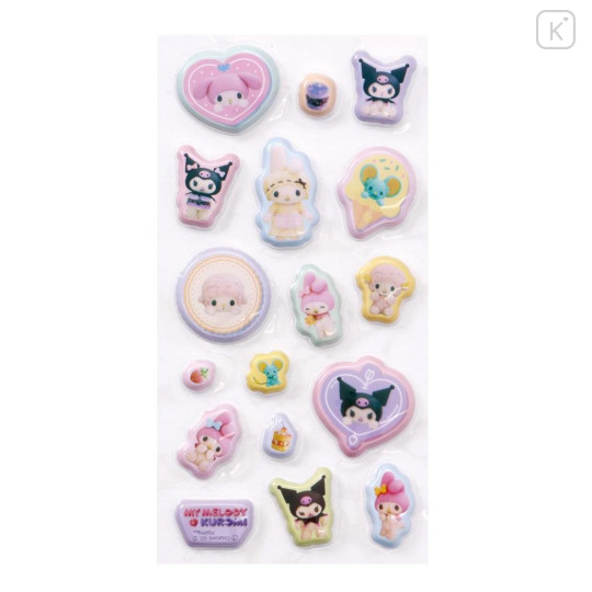 Japan Sanrio Puffy Sticker - Kuromi & My Melody & My Sweet Piano : Netflix B - 2