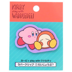 Japan Kirby Rubber Clip - Kirby Play With Waddle Dee Purple