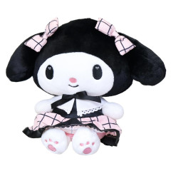 Japan Sanrio Plush Toy (S) - My Melody : Black Pink Grid Dress