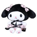 Japan Sanrio Plush Toy (S) - My Melody : Black Pink Grid Dress - 1