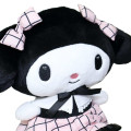 Japan Sanrio Plush Toy (S) - My Melody : Black Pink Grid Dress - 3