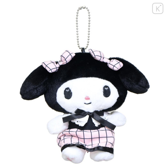 Japan Sanrio Mascot Holder - My Melody : Black Pink Grid Dress - 1