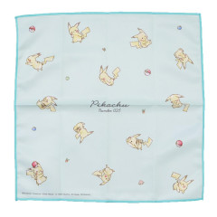 Japan Pokemon Bento Lunch Cloth - Pikachu : number 025 Light Blue