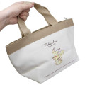 Japan Pokemon Tote Bag with Insulated Pouch - Pikachu : number 025 Light Brown - 2