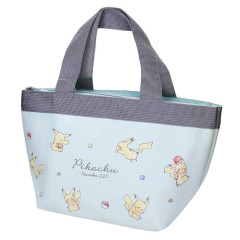 Japan Pokemon Tote Bag with Insulated Pouch - Pikachu : number 025 Light Turquoise