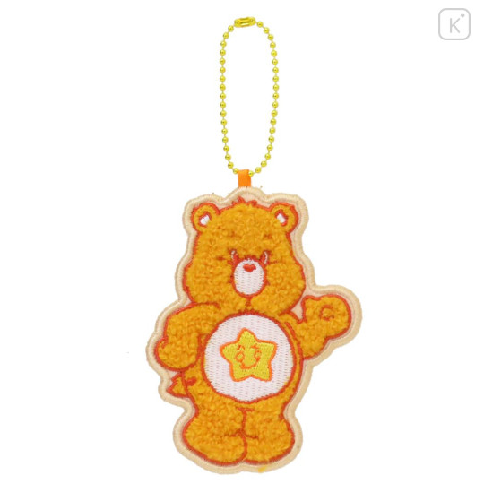 Japan Care Bears Embroidered Patch Mascot Bag Charm Keychain - Laugh-A-Lot Bear - 1