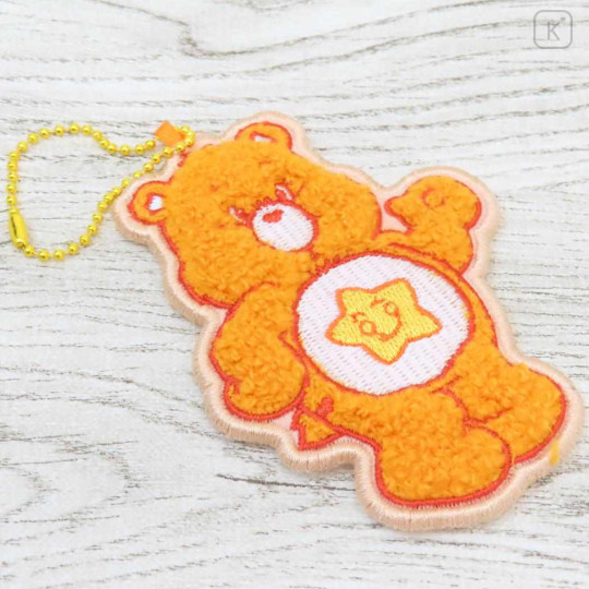 Japan Care Bears Embroidered Patch Mascot Bag Charm Keychain - Laugh-A-Lot Bear - 3