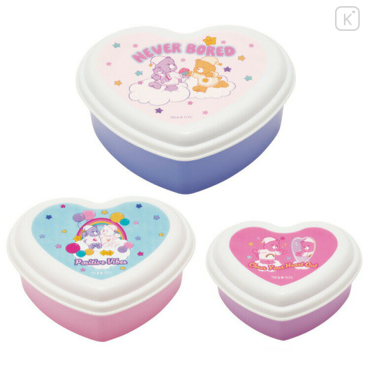 Japan Care Bears Nesting Food Storage Container Set - Heart shaped - 1