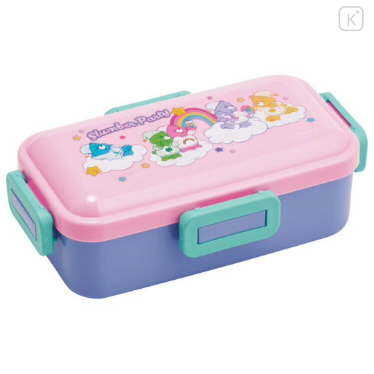 Japan Care Bears Bento Lunch Box 530ml - Pink Purple Mint - 1