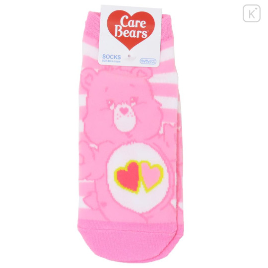 Japan Care Bears Socks - Love-A-Lot Bear Rainbow Pink Striped - 1