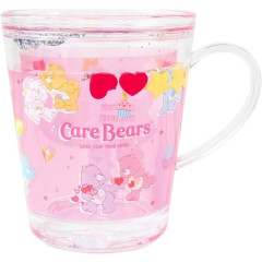 Japan Care Bears Glitter Snow Globe Plastic Cup - Love You Pink