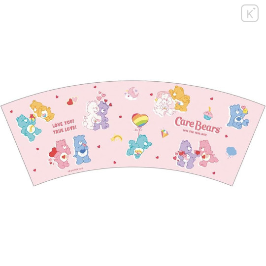 Japan Care Bears Glitter Snow Globe Plastic Cup - Love You Pink - 4