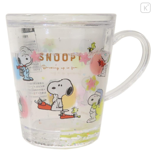 Japan Peanuts Glitter Snow Globe Plastic Cup - Snoopy : Cosplay - 1