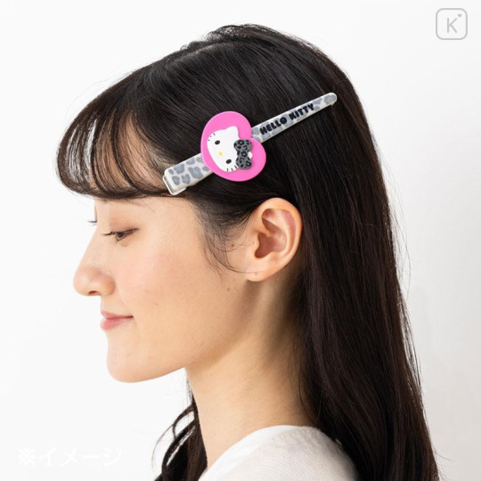 Japan Sanrio Original Long Hair Clip - Hello Kitty : Monotone Animal - 4