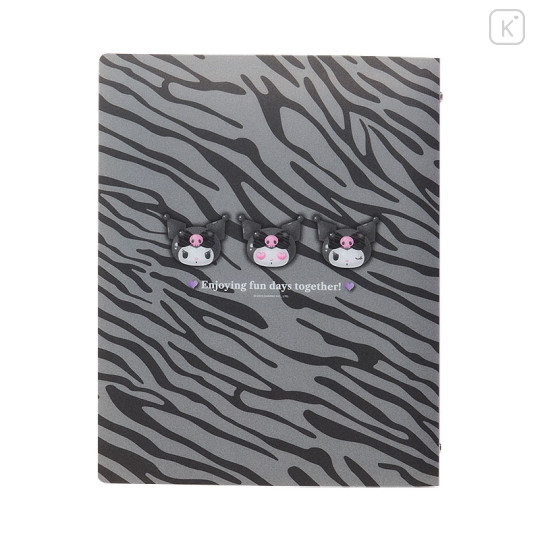 Japan Sanrio Original B5 26 Hole Binder - Kuromi : Monotone Animal - 2