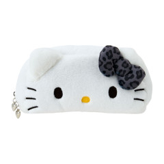 Japan Sanrio Original Fluffy Plush Pen Case - Hello Kitty : Monotone Animal