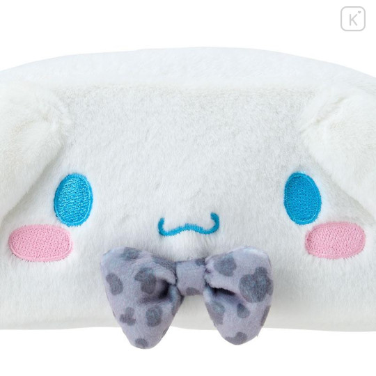 Japan Sanrio Original Fluffy Plush Pen Case - Cinnamoroll : Monotone Animal - 4