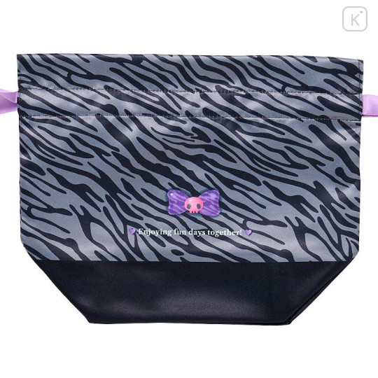 Japan Sanrio Original Drawstring Pouch Set - Kuromi : Monotone Animal - 4
