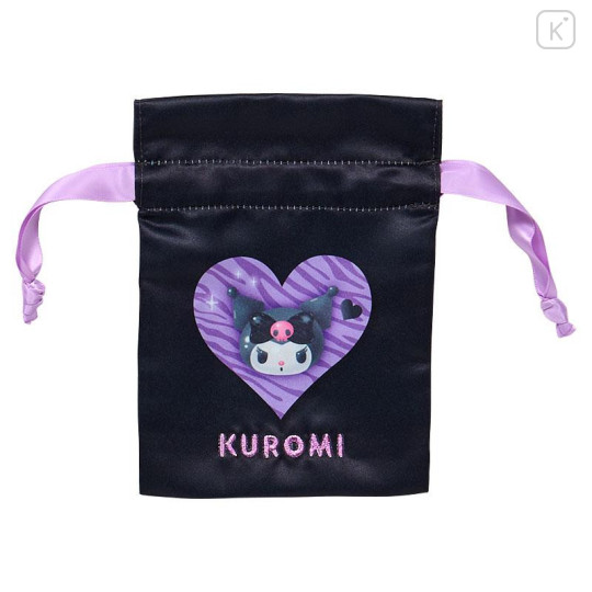 Japan Sanrio Original Drawstring Pouch Set - Kuromi : Monotone Animal - 5