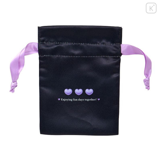 Japan Sanrio Original Drawstring Pouch Set - Kuromi : Monotone Animal - 6