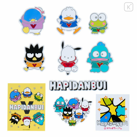 Japan Sanrio Die-cut Flake Seal Sticker Pack - Hello Kitty : Hapidanbui Boys Happy Birthday 5th Anniversary! All Together - 2