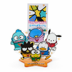 Japan Sanrio Original Acrylic Stand & Clip - Hello Kitty : Hapidanbui Boys Happy Birthday 5th Anniversary! All Together