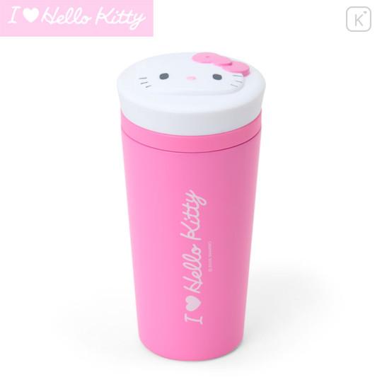 Japan Sanrio Original Stainless Steel Bottle 340ml - Hello Kitty : I Love Hello Kitty Pink - 1