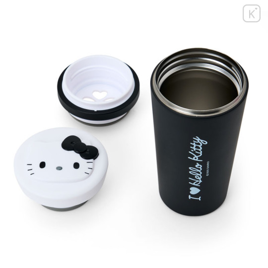 Japan Sanrio Original Stainless Steel Bottle 340ml - Hello Kitty : I Love Hello Kitty Black - 2