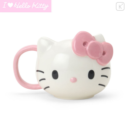 Japan Sanrio Original Character-shaped Mug - Hello Kitty : I Love Hello Kitty Face - 1