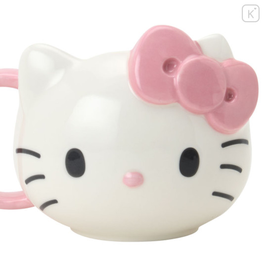 Japan Sanrio Original Character-shaped Mug - Hello Kitty : I Love Hello Kitty Face - 3