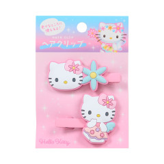Japan Sanrio Rubber Hair Clip Set - Hello Kitty : Fantasy Angel Pink