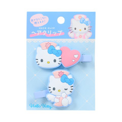 Japan Sanrio Rubber Hair Clip Set - Hello Kitty : Fantasy Angel Blue