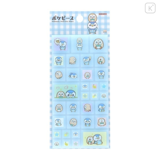 Japan Pokemon Tile Sticker - Piplup & Rowlet : Pokepeace - 1