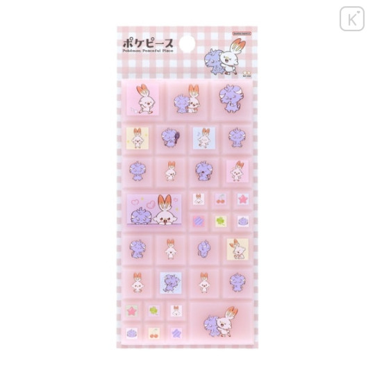 Japan Pokemon Tile Sticker - Espurr & Scorbunny : Pokepeace - 1